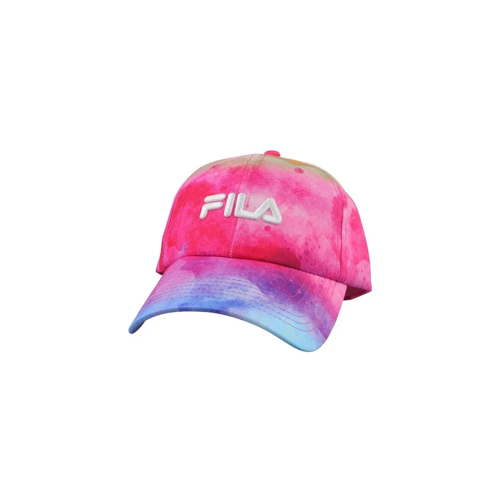 Fila Women’s Embroidered Pink Blue Multicolored Tie Dye Snapback Baseball Cap - Picture 2 of 4